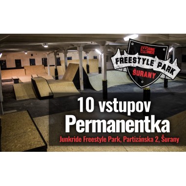 10 VSTUPOV PERMANENTKA JUNKRIDE FREESTYLE PARK
