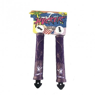 ODI HUCKER FLANGELESS GRIPS IRIDESCENT PURPLE / WHITE
