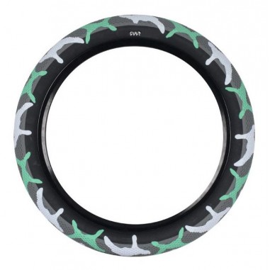 CULT VANS TIRE TEAL CAMO/ BLACK WALL