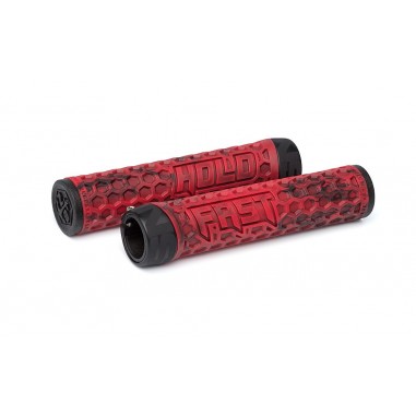 NS Bikes Hold Fast grips RED/BLACK lock on
