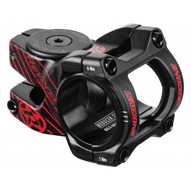 REVERSE Vorbau Black-ONE D-2 35mm Ø31,8 &  Ø35mm (Schwarz/Rot) inkl. Top Cap, Schraube, Kralle