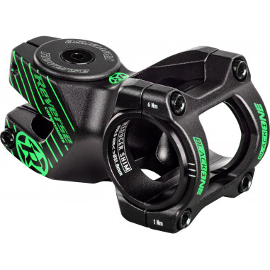 REVERSE Stem Black-ONE D-2 50mm Ø31,8 &  Ø35mm (Black/Green) inkl. Top Cap  2