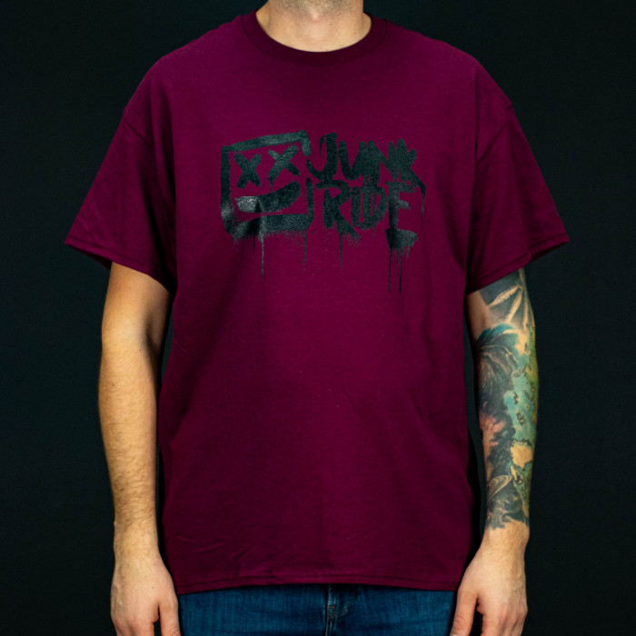 JUNKRIDE CREW LOGO T-SHIRT MAROON