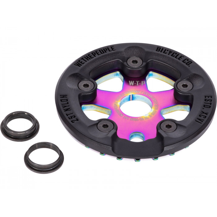 wethepeople PARAGON GUARD COMBO sprocket & nylon guard set (BOLT DRIVE), 25T, oilslick