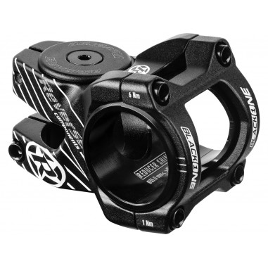 REVERSE Stem Black-ONE D-2 35mm Ø31,8 & Ø35mm (Black/White) incl. Top Cap, Screw, Nut 2