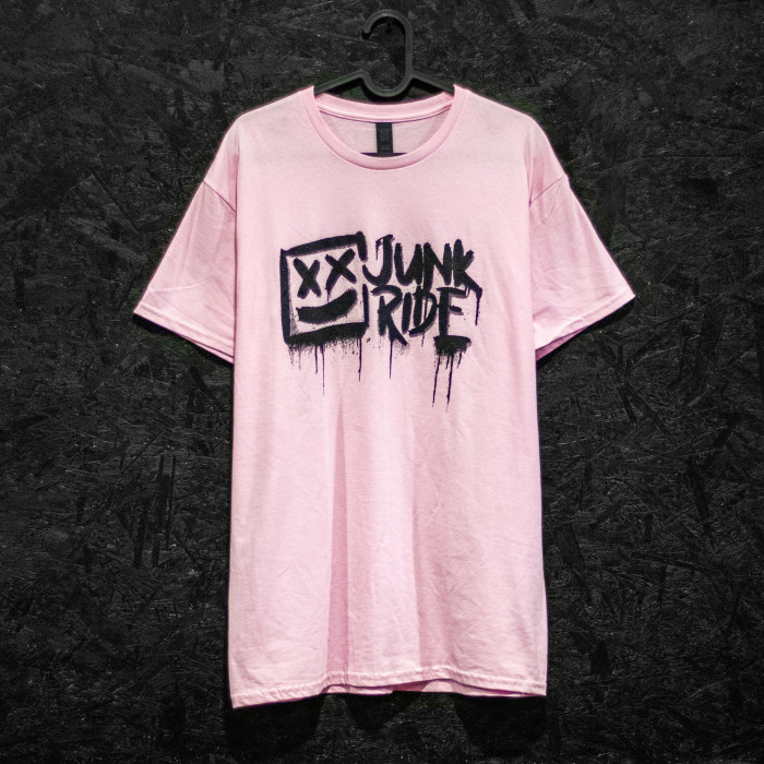 JUNKRIDE CREW LOGO T-SHIRT LIGHT PINK