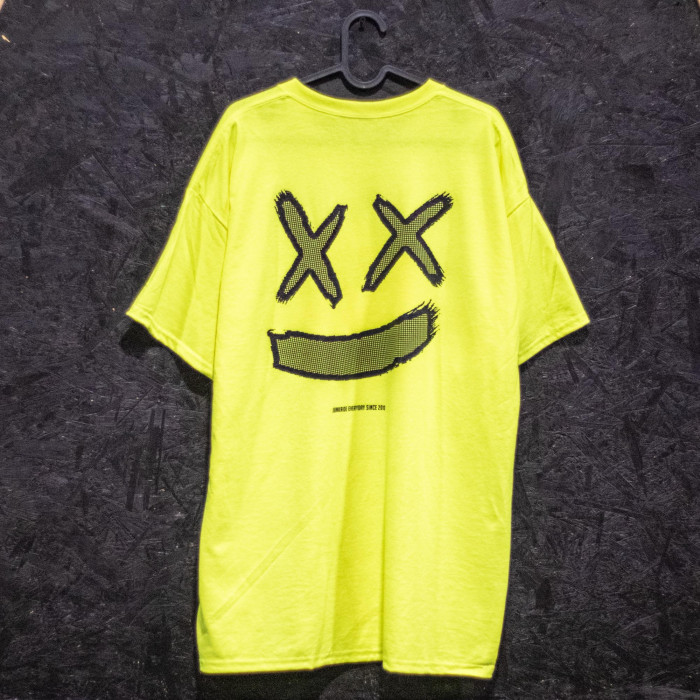 JUNKRIDE CRAZY SMILE T-SHIRT SAFETY GREEN