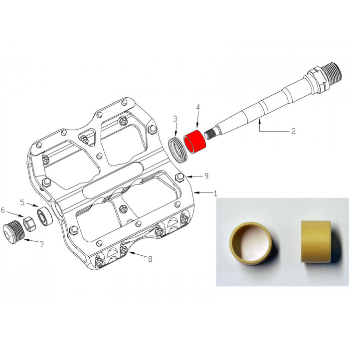 REVERSE DU Bushing for (E-) Escape (Pro), Black One(TI), B 2 pcs