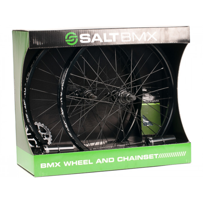 SaltBMX Salt Valon Kit Wheels, Sprocket, Chain and pegs black