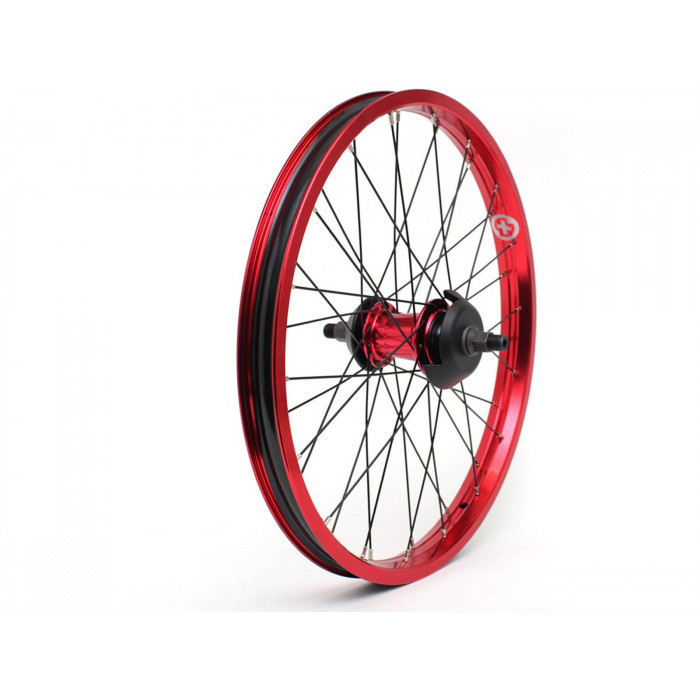 SaltBMX Salt Everest FC rear wheel 20" 9T, RSD Freecoaster, 14mm male axle 36H, red, sea