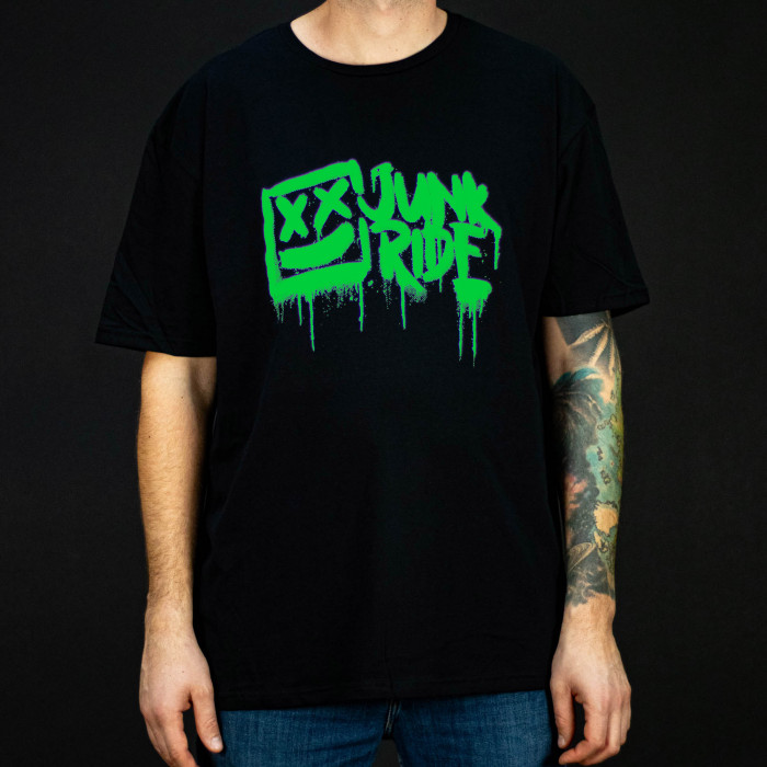 JUNKRIDE CREW LOGO KIDS T-SHIRT BLACK/GREEN