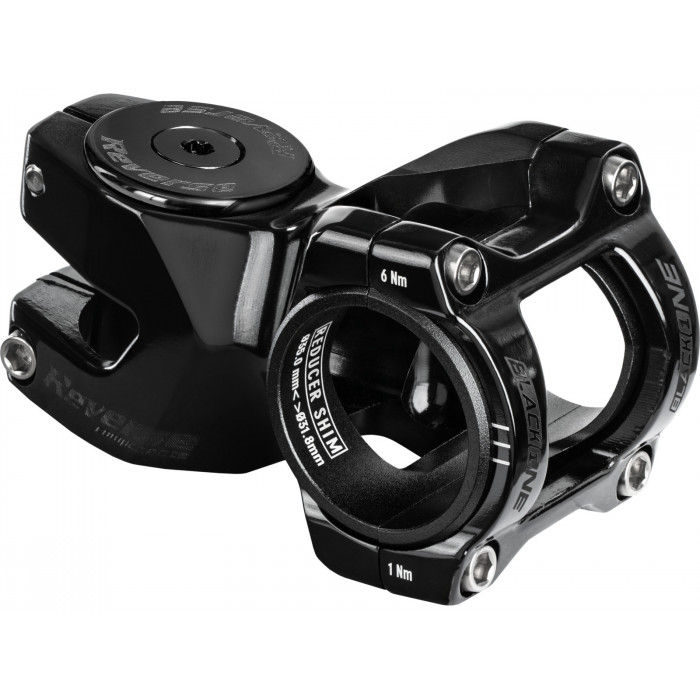 REVERSE Stem Black-ONE Titanium D-2 50mm Ø31,8 &  Ø35mm (Black) inkl. Top Cap 