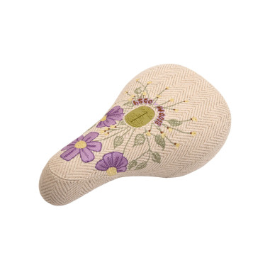 Odyssey x Bloom BMX Pivotal fat, cream corduroy with flowers