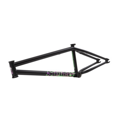FRAME, Sunday Street Sweeper 21" matte black w. pur./grn flames