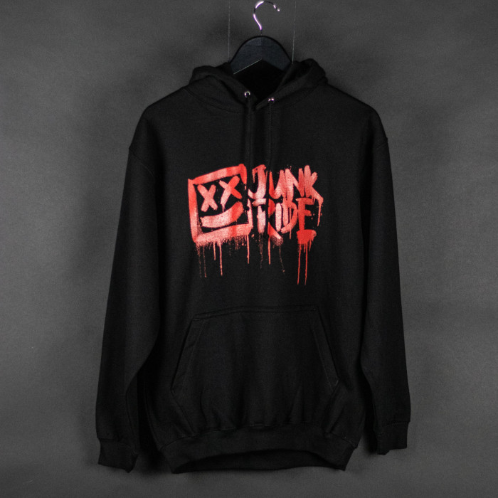 JUNKRIDE SPRAY LOGO HOODIE BLACK / RED