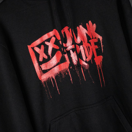 JUNKRIDE SPRAY LOGO HOODIE BLACK / RED