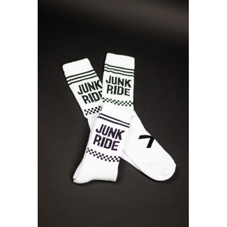 JUNKRIDE RACING PONOŽKY BIELE