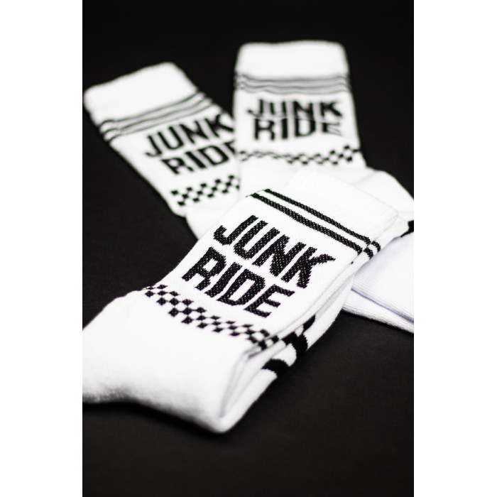 JUNKRIDE RACING PONOŽKY BIELE