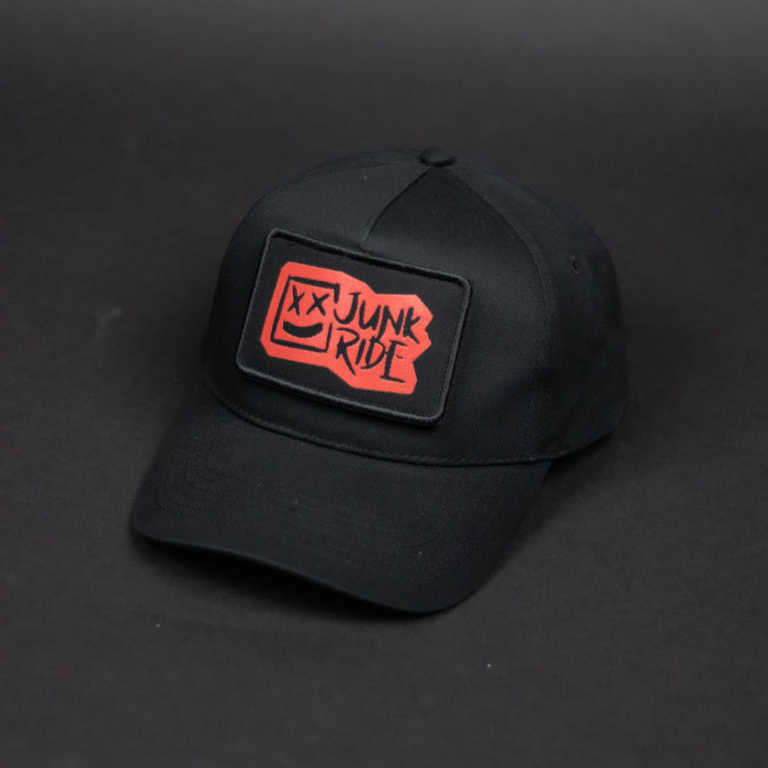 JUNKRIDE LOGO VELCRO PATCH FULL SNAPBACK BLACK