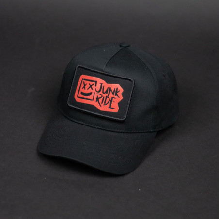 JUNKRIDE LOGO VELCRO PATCH FULL SNAPBACK BLACK