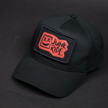 JUNKRIDE LOGO VELCRO PATCH FULL SNAPBACK BLACK 2
