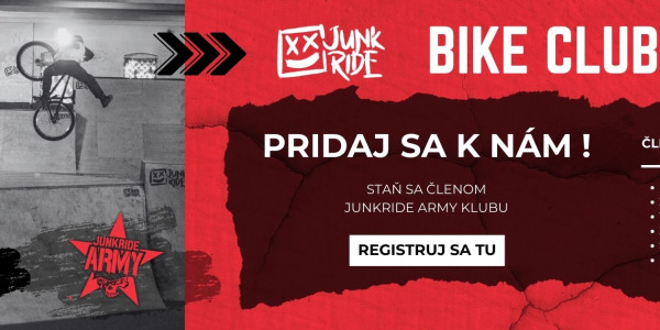 Zaregistruj sa do Junkride Klubu a jazdi s nami